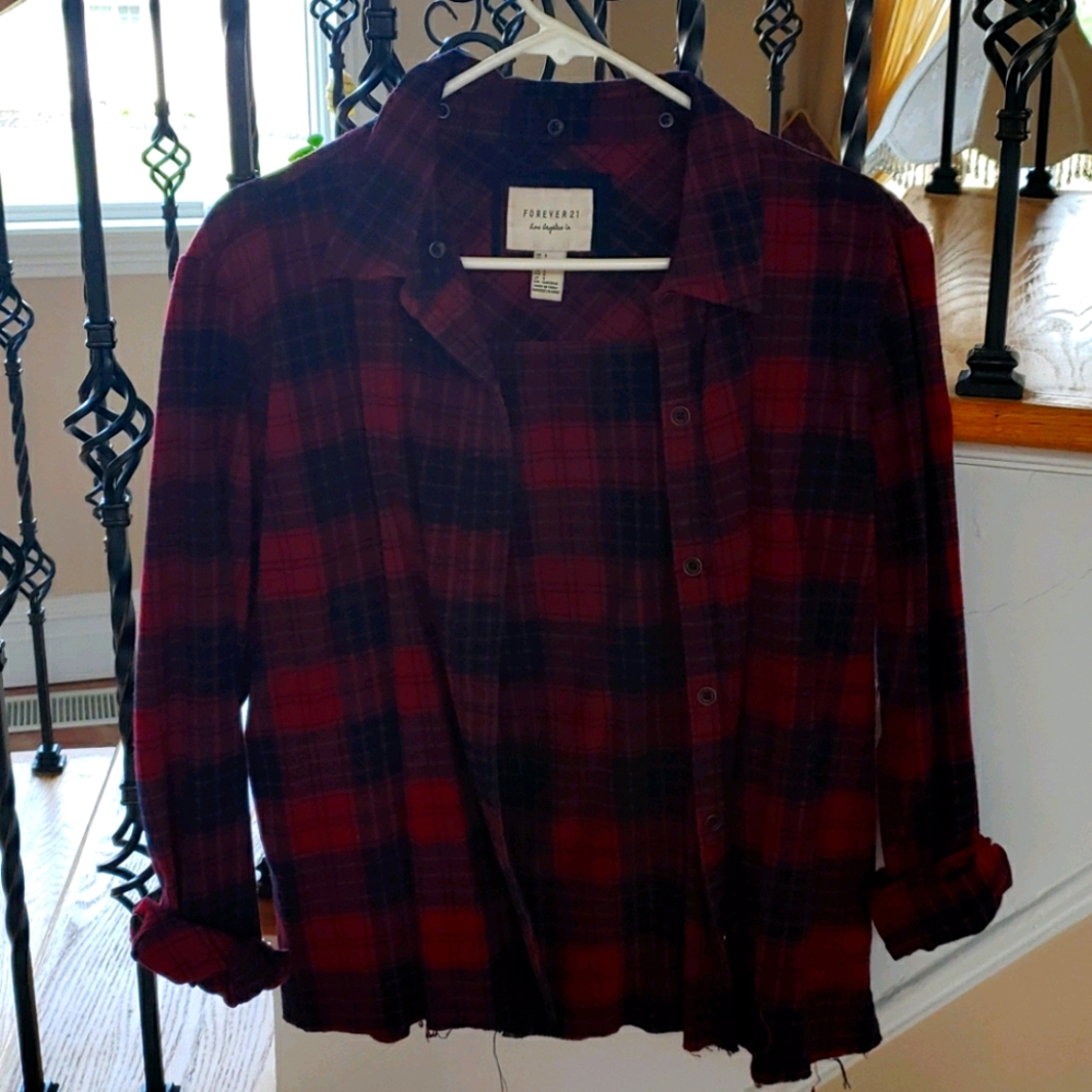 Plaid flannel button down